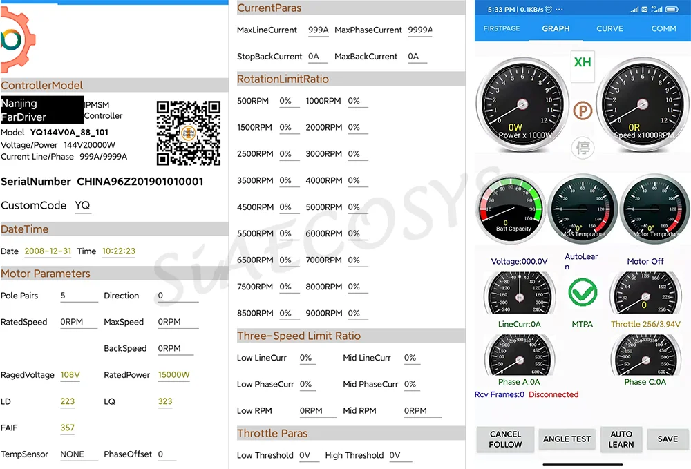 FarDriver ND72850B Controller NBPower E-Motorcycle Controller  Programmable With Bluetooth -IN-Builted FarDriver