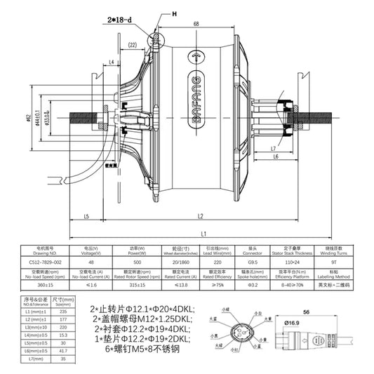 20x4.0 Blue/White/Red/Orange Bafang G062 48V 500W Cassette Motor Wheel 177mm*M12 Dropout With Matching 135mm*3/8Iinch Front Wheel With Kenda Tire