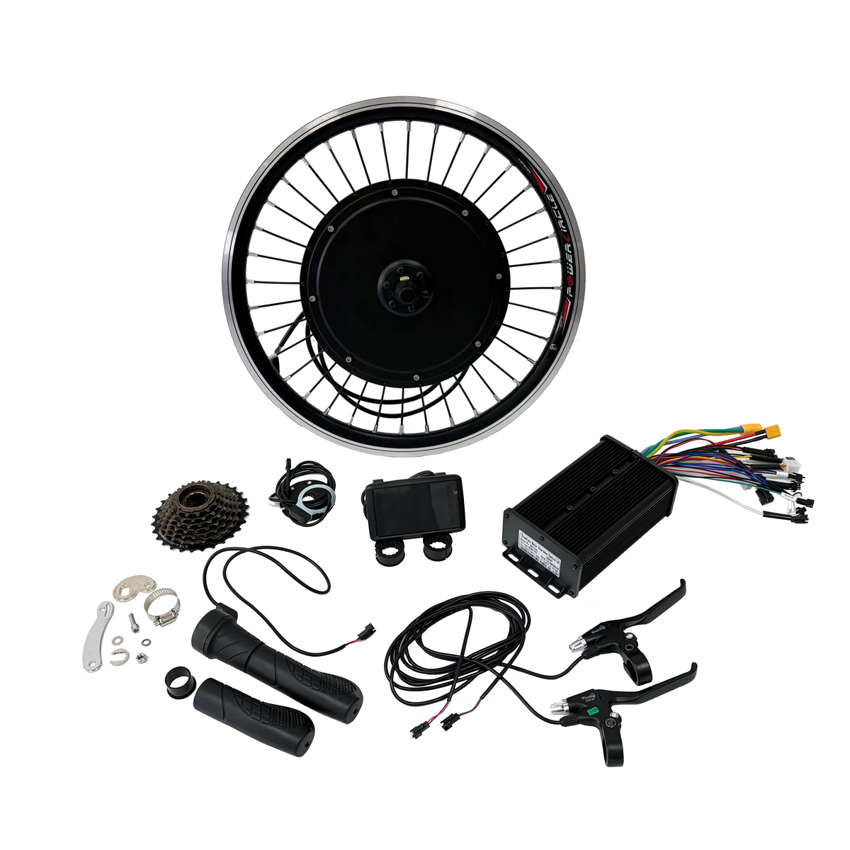 NBPower 20inch/24inch/26inch/27.5inch/29inch 135mm Dropout 2000W V-brake Motorwheel With 80A Dual Mode Controller,UKC1+ Color Display,Half Twist Throttle Convention Kit For E-bike NBPower
