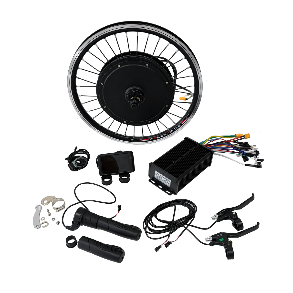 NBPower 20inch/24inch/26inch/27.5inch/29inch 135mm Front Dropout 2000W V-brake Motorwheel With 45A Dual Mode Controller,UKC1/UKC1+ Color Display,Half Twist Throttle Convention Kit For E-bike NBPower