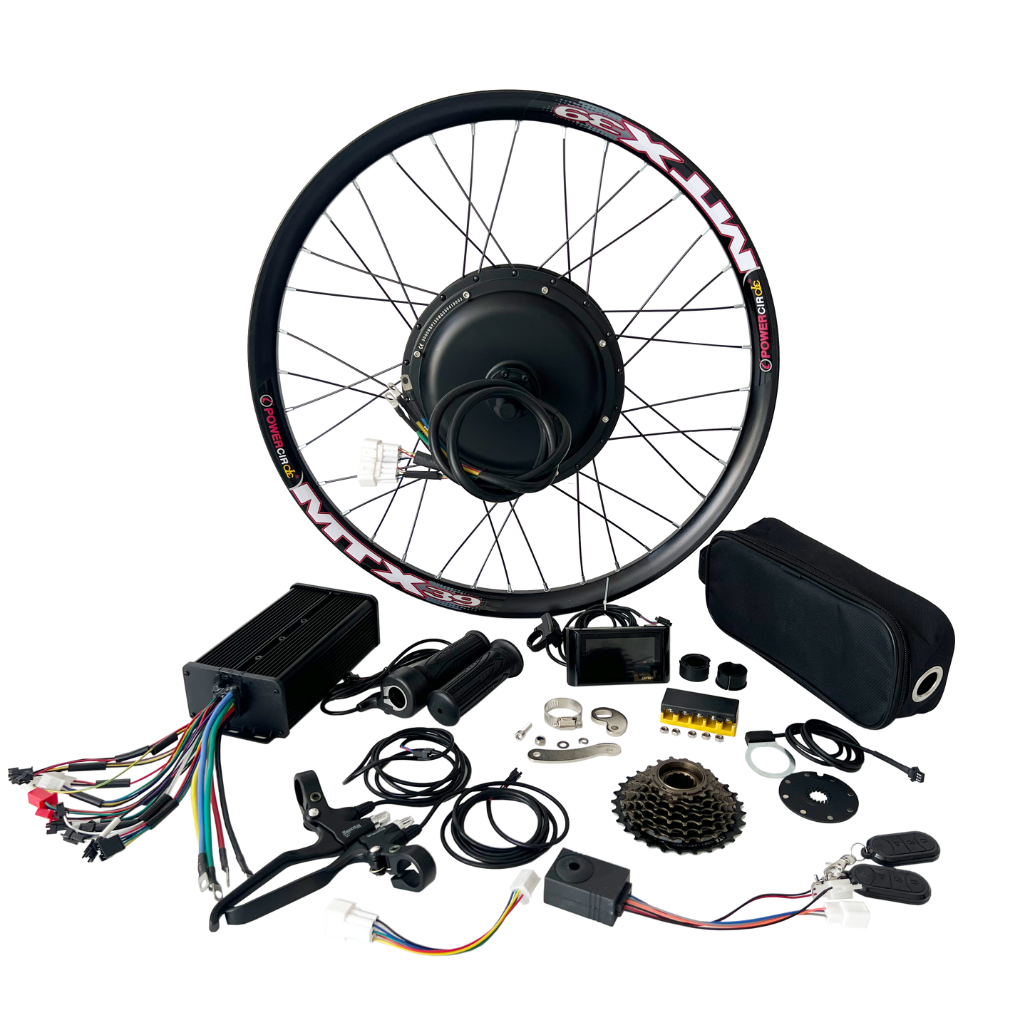 USA warehouse:26inch MTX Rim Rear 150-155mm Dropout 3000W Motorwheel with 7 speed freewheel , 80A Dual mode Sine Wave controller ,SW900 Color Display and other parts