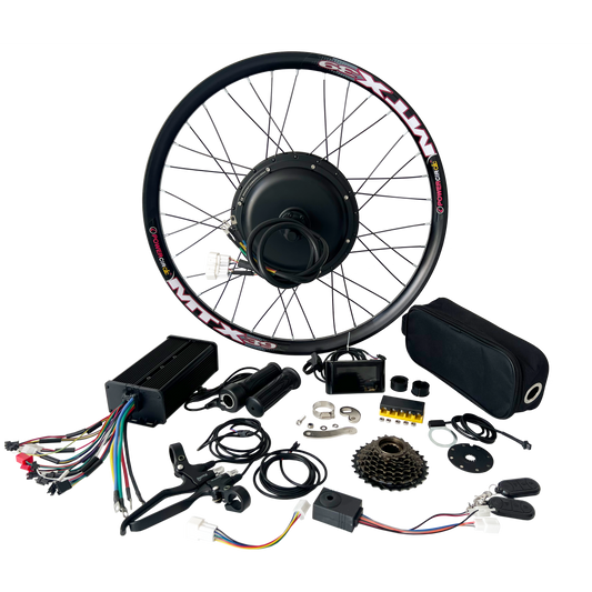 USA warehouse:26inch MTX Rim Rear 150-155mm Dropout 3000W Motorwheel with 7 speed freewheel , 80A Dual mode Sine Wave controller ,SW900 Color Display and other parts