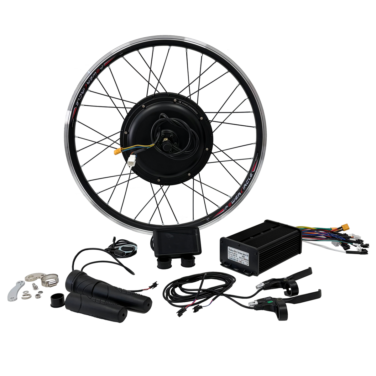 NBPower 20inch/24inch/26inch/27.5inch/29inch 135mm Front Dropout 2000W V-brake Motorwheel With 45A Dual Mode Controller,UKC1/UKC1+ Color Display,Half Twist Throttle Convention Kit For E-bike NBPower