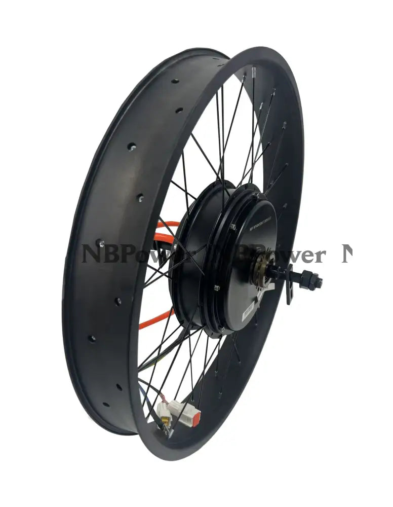 26*4.0 80mm width double rim with QS 3T /3.5T/4T/5T 170mm dropout 5000W Fat motorwheel with single freewheel
