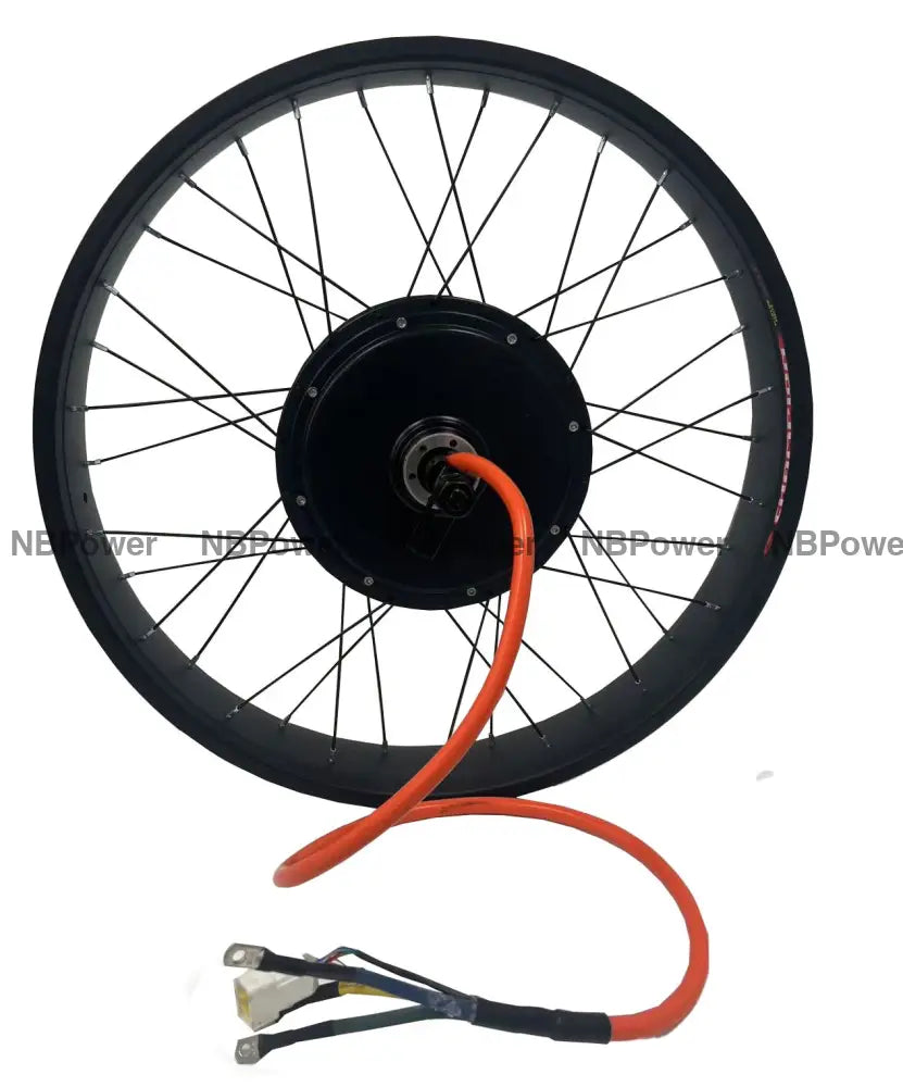 26*4.0 80mm width double rim with QS 3T /3.5T/4T/5T 170mm dropout 5000W Fat motorwheel with single freewheel 4T