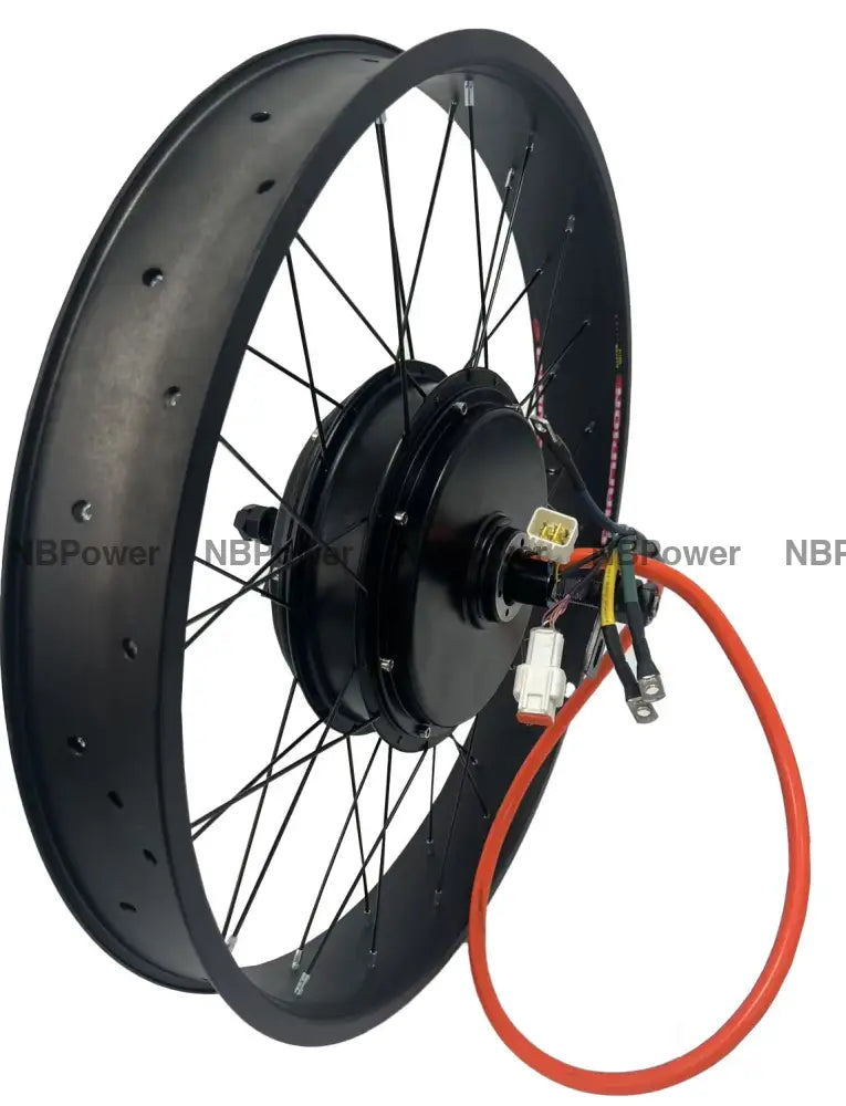 26*4.0 80mm width double rim with QS 3T /3.5T/4T/5T 170mm dropout 5000W Fat motorwheel with single freewheel 3T