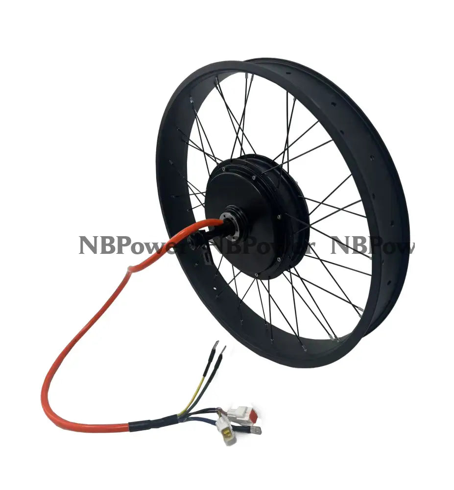 26*4.0 80mm width double rim with QS 3T /3.5T/4T/5T 170mm dropout 5000W Fat motorwheel with single freewheel 5T