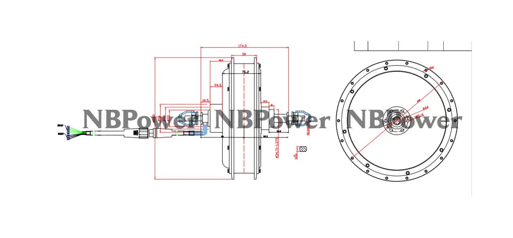 26*4.0 Rear 170-175mm dropout 48/52V/72V 2000W Fat motorwheel with spokes