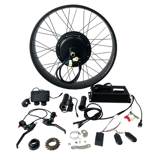 USA Stock:26*4.0 80mm width Rim with  Rear 170-175mm Dropout 5000W Fat Motorwheel with single freewheel  , 100A Sabvoton Programmable controller;UKC1 color Display ,Twist throttle with Key ,all waterproof system