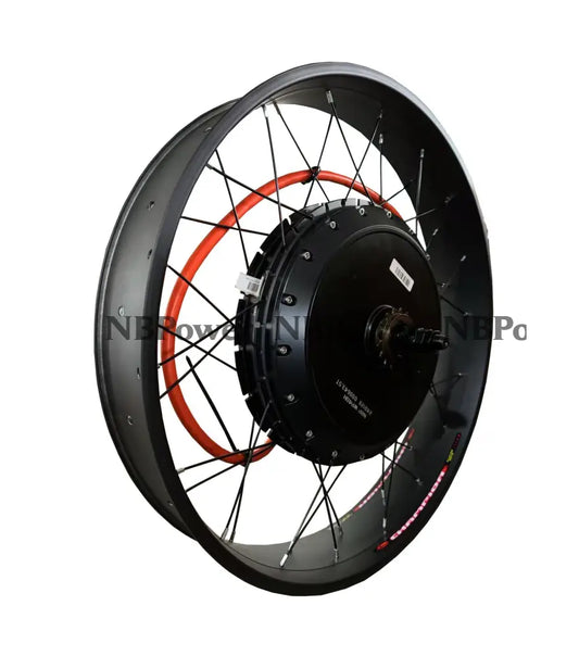 26inch 80mm Width Fat rim with QS 273 150mm dropout 8000W motorwheel with single freewheel 5T