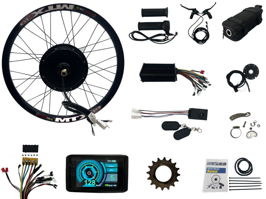 135mm dropout 3000W Motorwheel with single freewheel  ; MTX rim with Rear 3000W Ebike kit with 80A dual mode controller ,UKC1 color display ,alarm lock ebike parts NBPower