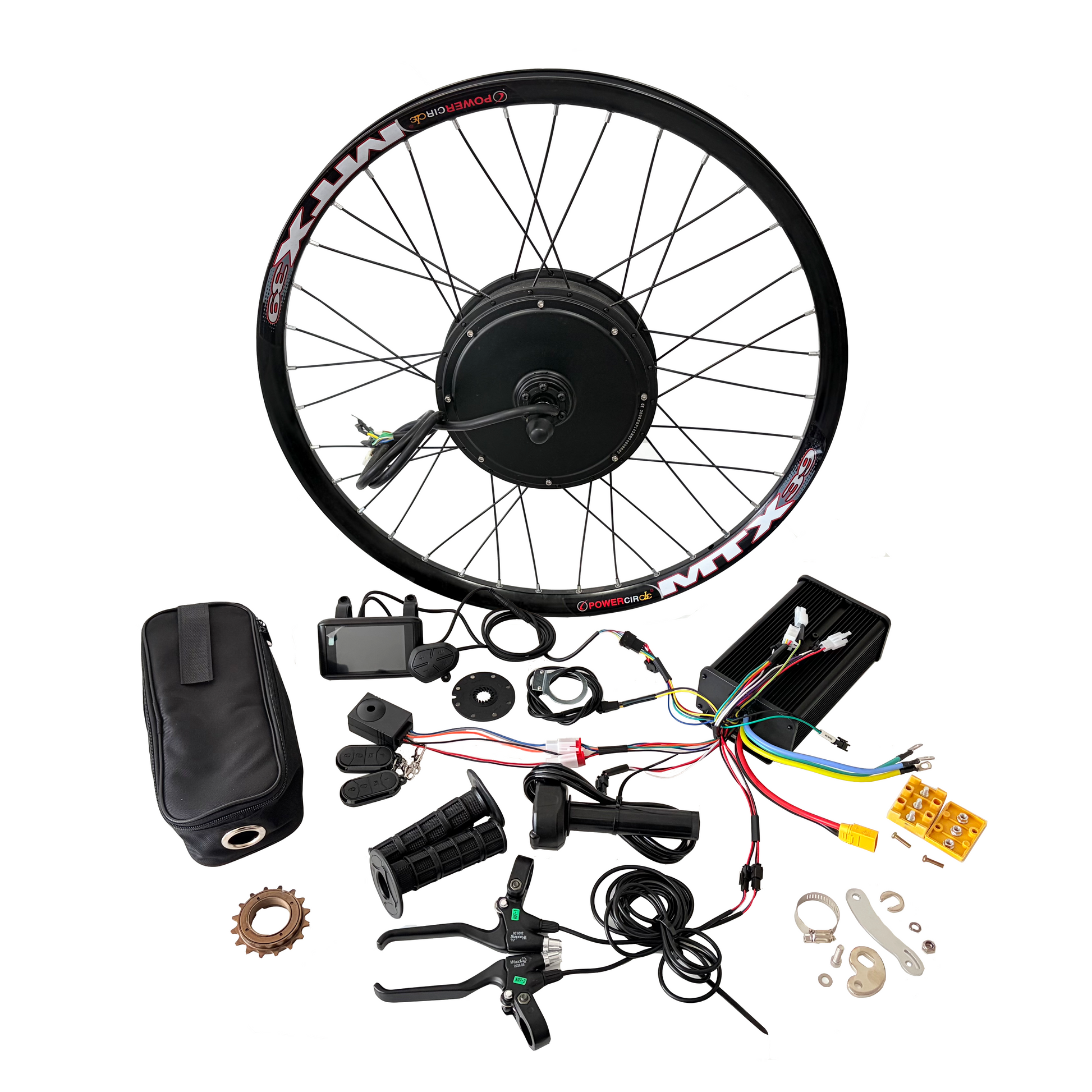 NBPower 20inch/24inch/26inch/27.5inch/29inch/700C  135mm Dropout  MTX Rim Ebike Rear Hub Motor Wheel  Single Speed Freewheel 3T/4T/5T Winding For Choose ，80A Dual mode Controller +UKC1 Display Conversion Kit NBPower