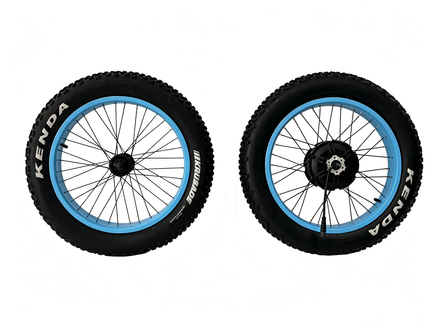 20x4.0 Blue/White/Red/Orange Bafang G062 48V 500W Cassette Motor Wheel 177mm*M12 Dropout With Matching 135mm*3/8Iinch Front Wheel With Kenda Tire