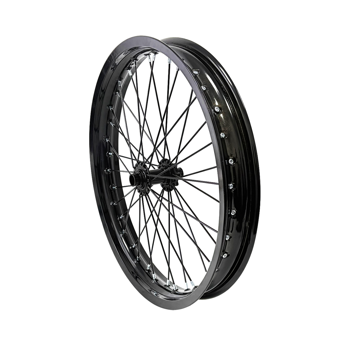 16inch/17inch/18inch/19inch/21inch 110mm Dropout 20mm Axle Motorcycle‑Style Spoke Front Wheel Assembly Heavy‑Duty Complete Rim Wheel for E‑Bike NBPower