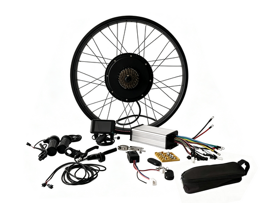 20*4.0/24*4.0/26*4.0 Fat Bike 170mm Dropout 3000W Electric Bicycle Rear Spoke Hub Motor Wheel Kit with 7-Speed Freewheel, 80A Dual Mode Brushless Sine Wave Controller SM7280, UKC1 Display ,Throttle, Brake Levers Full Ebike Conversion Kit