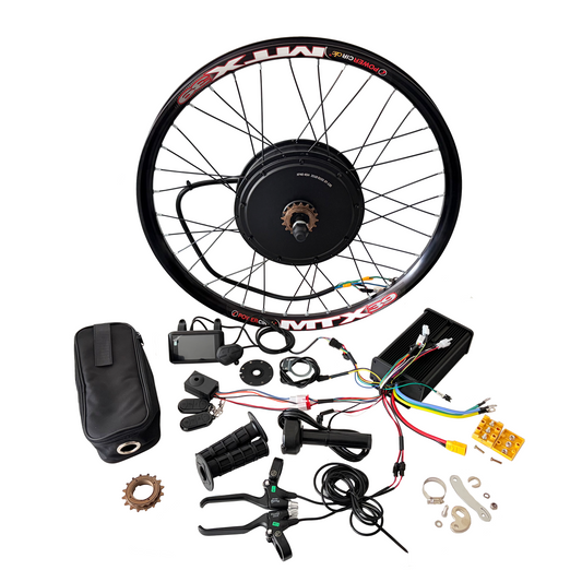 20inch/24inch/26inch/27.5inch/28inch/29inch/700C  135mm Dropout MXUS  Ebike Rear Hub Motor Wheel  Single Speed Freewheel 3T/4T/5T Winding For Choose ，80A Dual mode Controller +UKC1 Display Conversion Kit NBPower