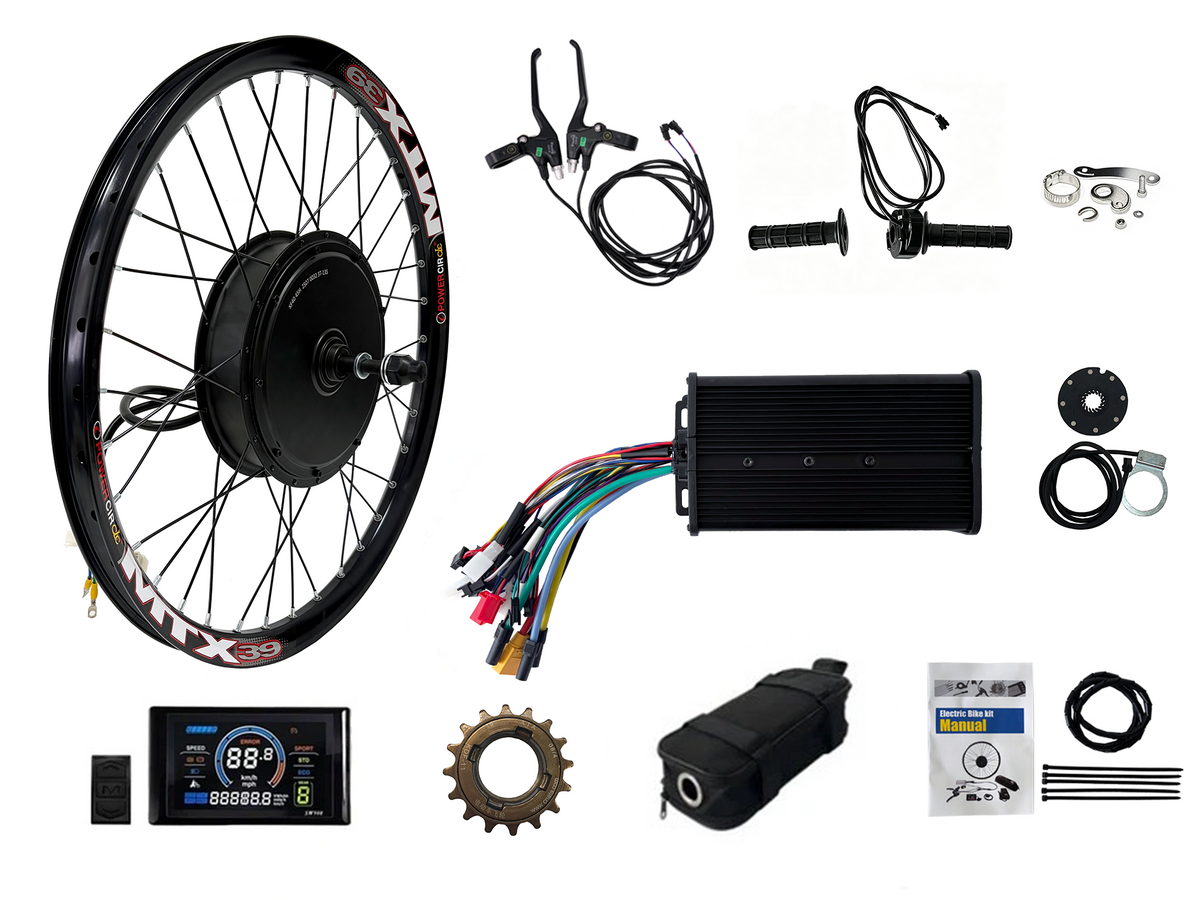 UK Warehouse:27.5inch/29inch MTX Rim 135mm Dropout 72V 3000W Disc Brake Motorwheel Kit , With 60A Dual Mode Controller, SW900 Display,Surron Throttle and Other 3000W parts NBPower