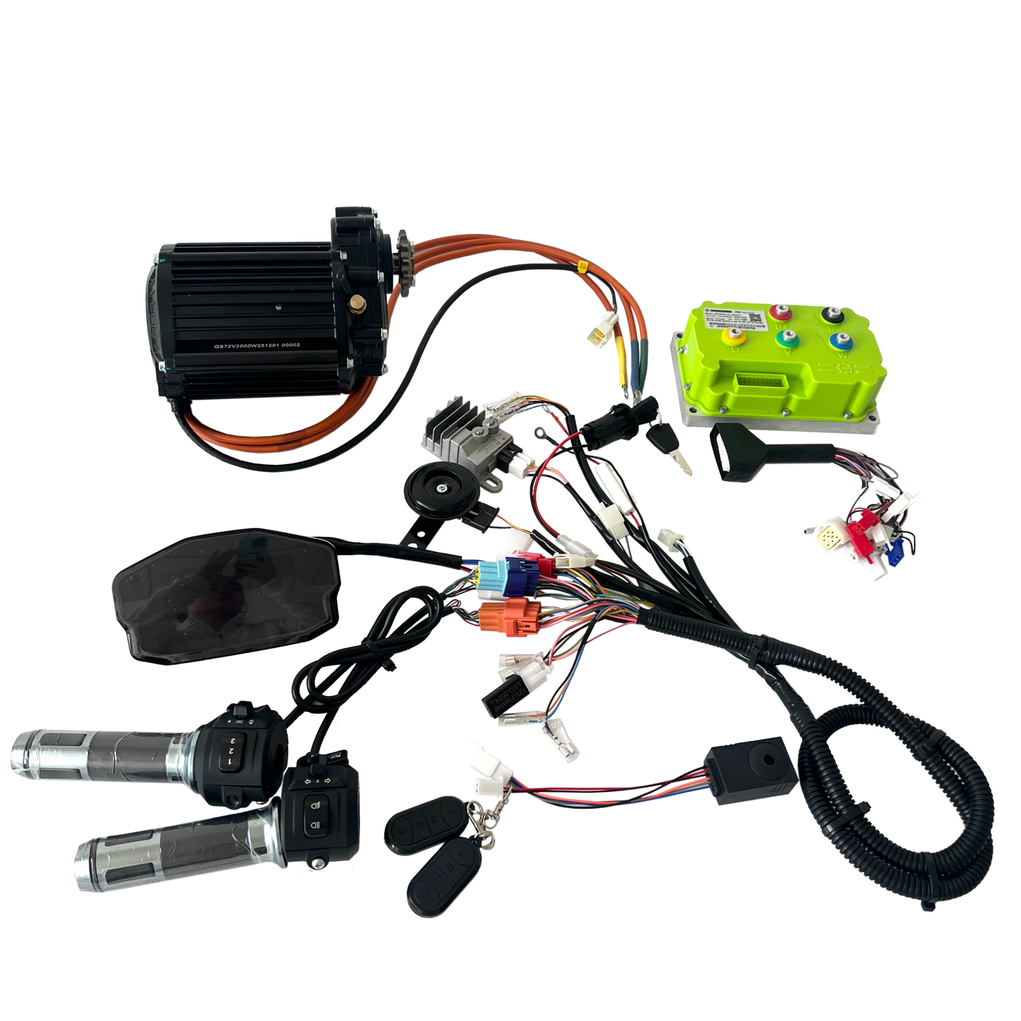 USA Stock:QS120 V3 2000W 60H 2KW Mid Drive Motor Kit with FarDriver ND72360 Controller , DKD Display and Throttle for Electric Motorcycle Moped ATV