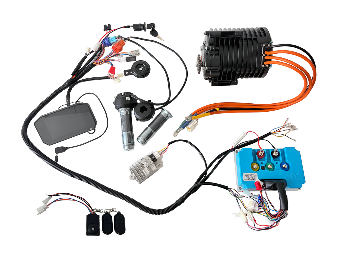 QSMOTOR QS138-C 3000W 70H V3 Mid Drive Motor 100KPH Electric 1:2.35 Gearbox Brushless Engine With Fardriver ND72680 Controller Conversion Kit NBPower