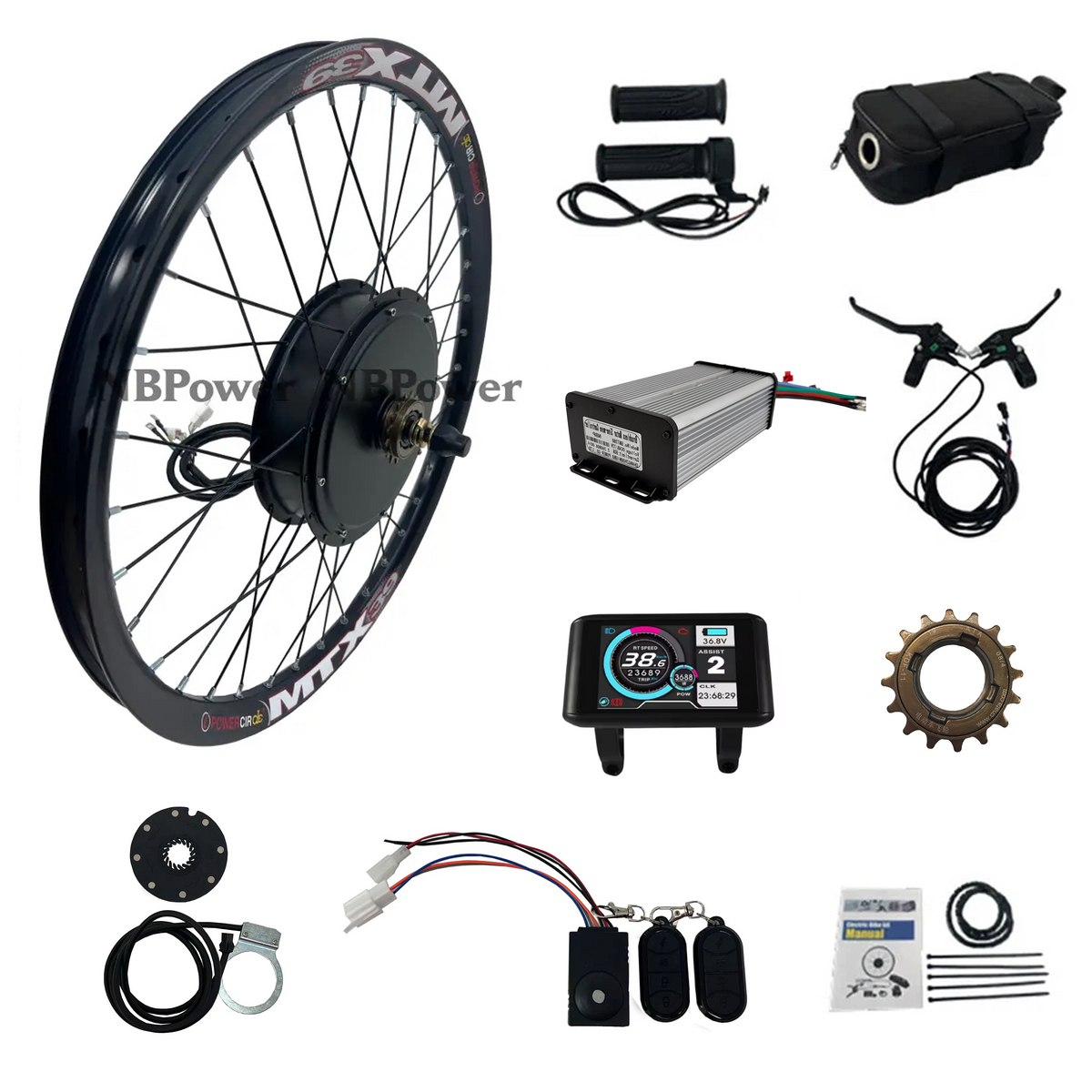 USA Warehouse: 26inch/27.5inch/29inch 135mm Dropout 72V 3000W MTX Rim Motorwheel With Single Freewheel ; Rear 3000W Ebike Kit With 80A Dual Mode Controller,UKC1 Color Display ,Alarm Lock Ebike Parts NBPower