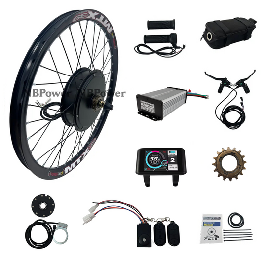 USA Warehouse: 26inch/27.5inch/29inch 135mm Dropout 72V 3000W MTX Rim Motorwheel With Single Freewheel ; Rear 3000W Ebike Kit With 80A Dual Mode Controller,UKC1 Color Display ,Alarm Lock Ebike Parts NBPower