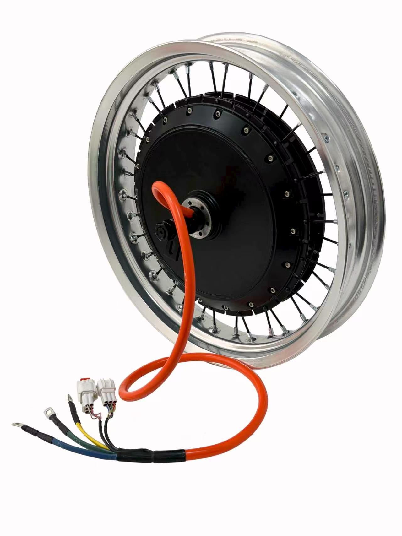 17*3.0 Different  Color Motorcycle Rim With Rear 150-155mm Dropout QS 273 8000W Motorwheel with Single Freewheel