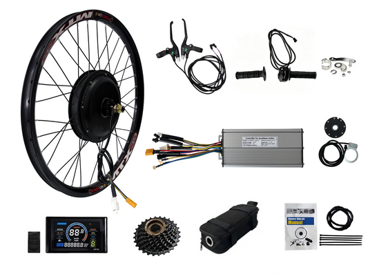 UK Warehouse:26inch/27.5inch/29inch MTX Rim 135mm Dropout 52V 2000W Disc Brake Motorwheel Kit , With 52V40A KT Controller, UKC1 Display,Surron Throttle and Other 2000W parts NBPower