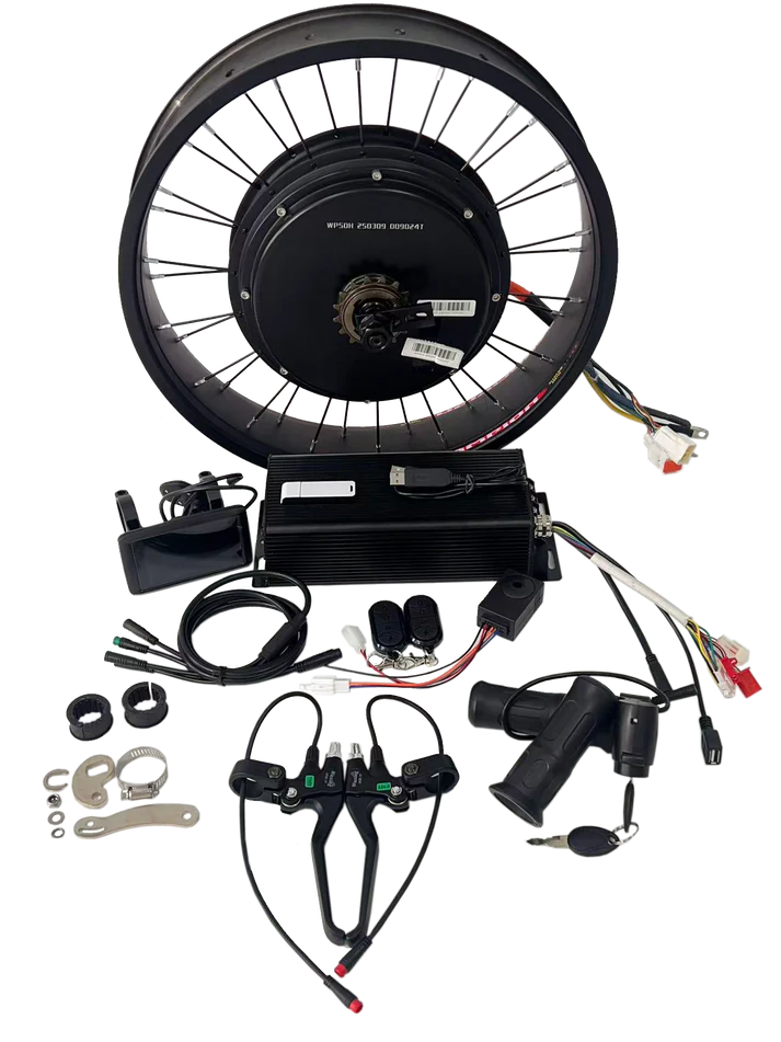 20*4.0/24*4.0/26*4.0 80mm/100mm width Fat Rim Rear QS 5000W 150-155mm Dropout 72V Ebike kit +100A Sabvoton Controller+UKC1+P Color Dsiplay ,and All waterproof connector Parts Kit