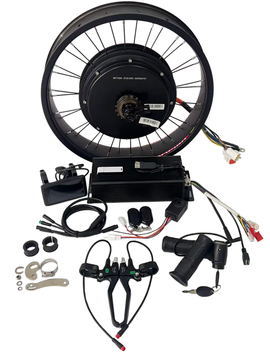 20*4.0/24*4.0/26*4.0 80mm/100mm width Fat Rim Rear QS 5000W 150-155mm Dropout 72V Ebike kit +100A Sabvoton Controller+UKC1+P Color Dsiplay ,and All waterproof connector Parts Kit