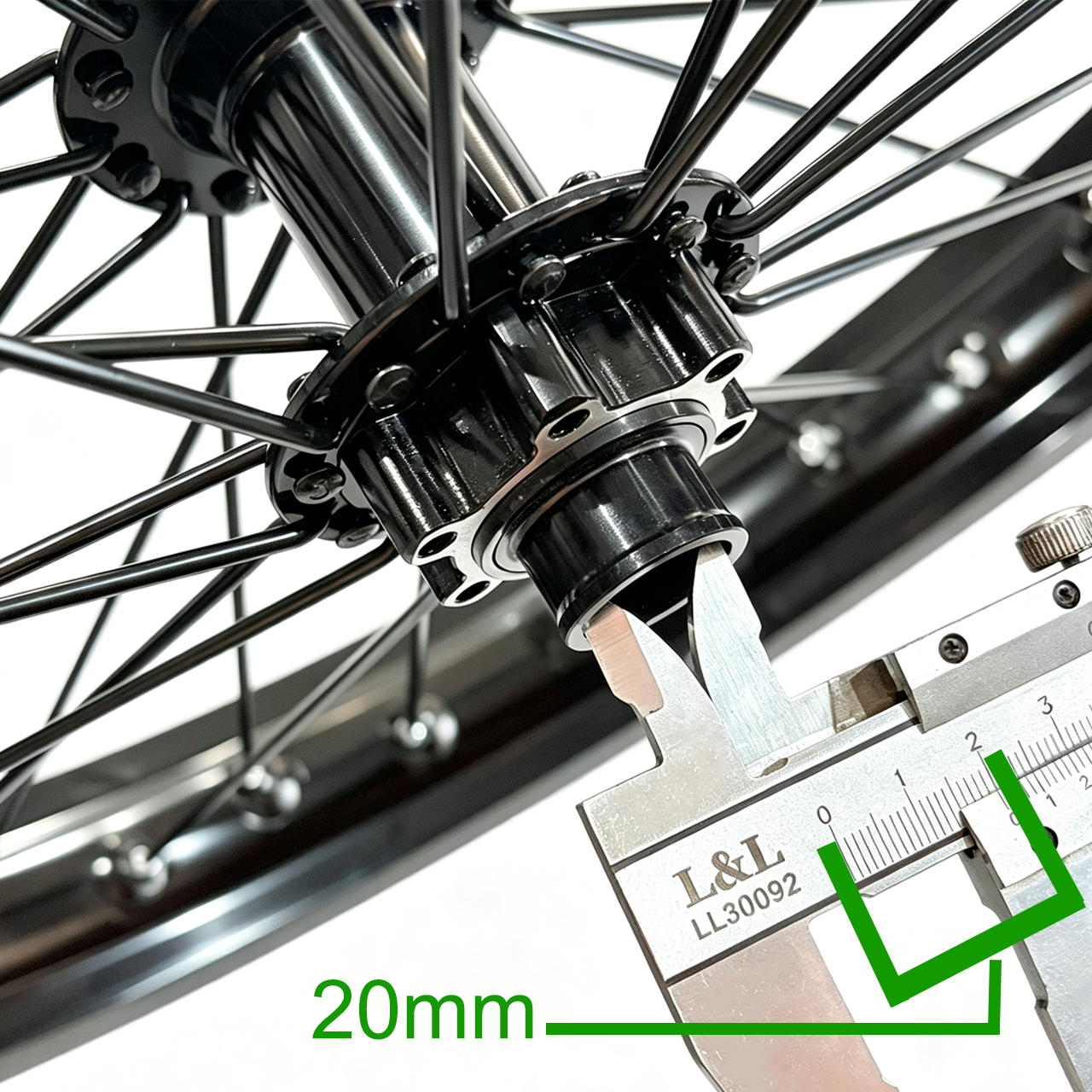 16inch/17inch/18inch/19inch/21inch 110mm Dropout 20mm Axle Motorcycle‑Style Spoke Front Wheel Assembly Heavy‑Duty Complete Rim Wheel for E‑Bike NBPower