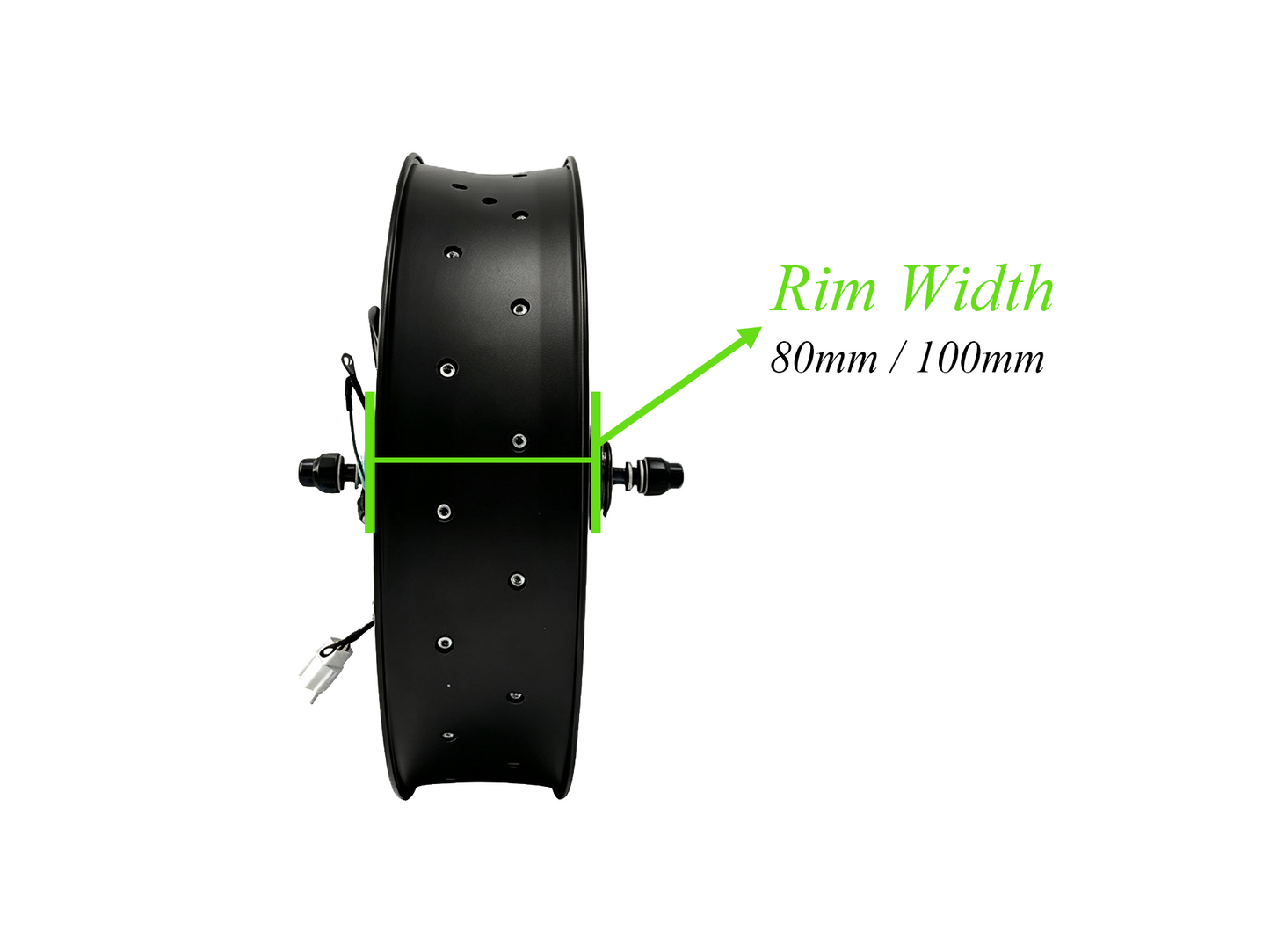 20*4.0 Rear 170mm Dropout 80/100mm  Rim Width  72V 3000W Fat Motorwheel With Spokes NBPower