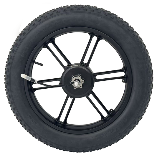 Rueda integrada con motor de cubo sin escobillas de 500 W, 36/48 V y 20 pulgadas para bicicleta fat bike/de nieve, con puntera de 170 mm y neumático de 20x4.0