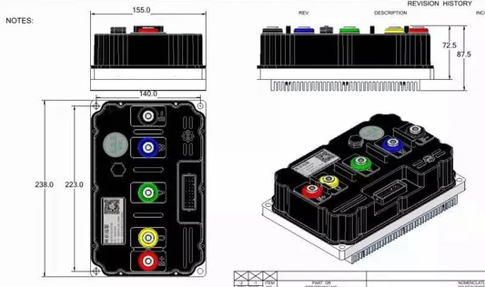 ND961800 FarDriver 96V Peak 115V BLDC 800A 10-15kW High Power Controller With Regenerative Braking Hall-Bluetooth