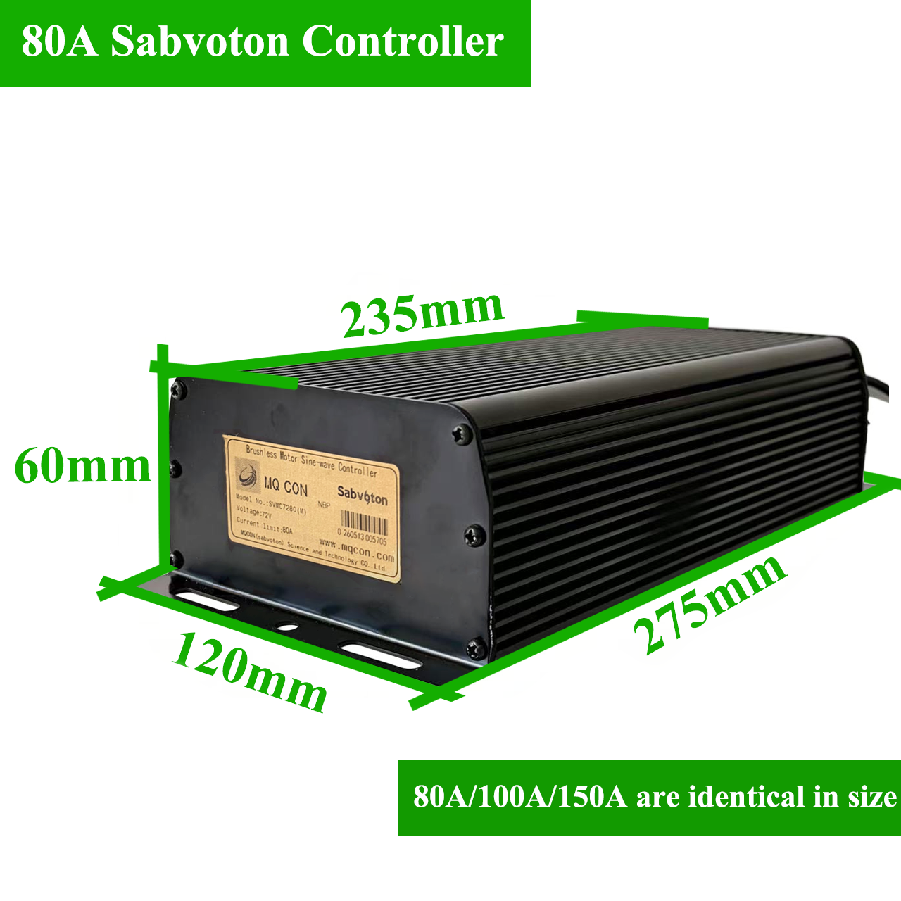Sabvoton SVMC7260/SVMC7280/SVMC72100/SVMC72150/C72200 Programmable Sine Wave Controller Bluetooth adapter with TFT UKC1+P Color Display  DC E-Motorcycle 3000W-8000W, Electric Motorcycle Plug and Play NBPower