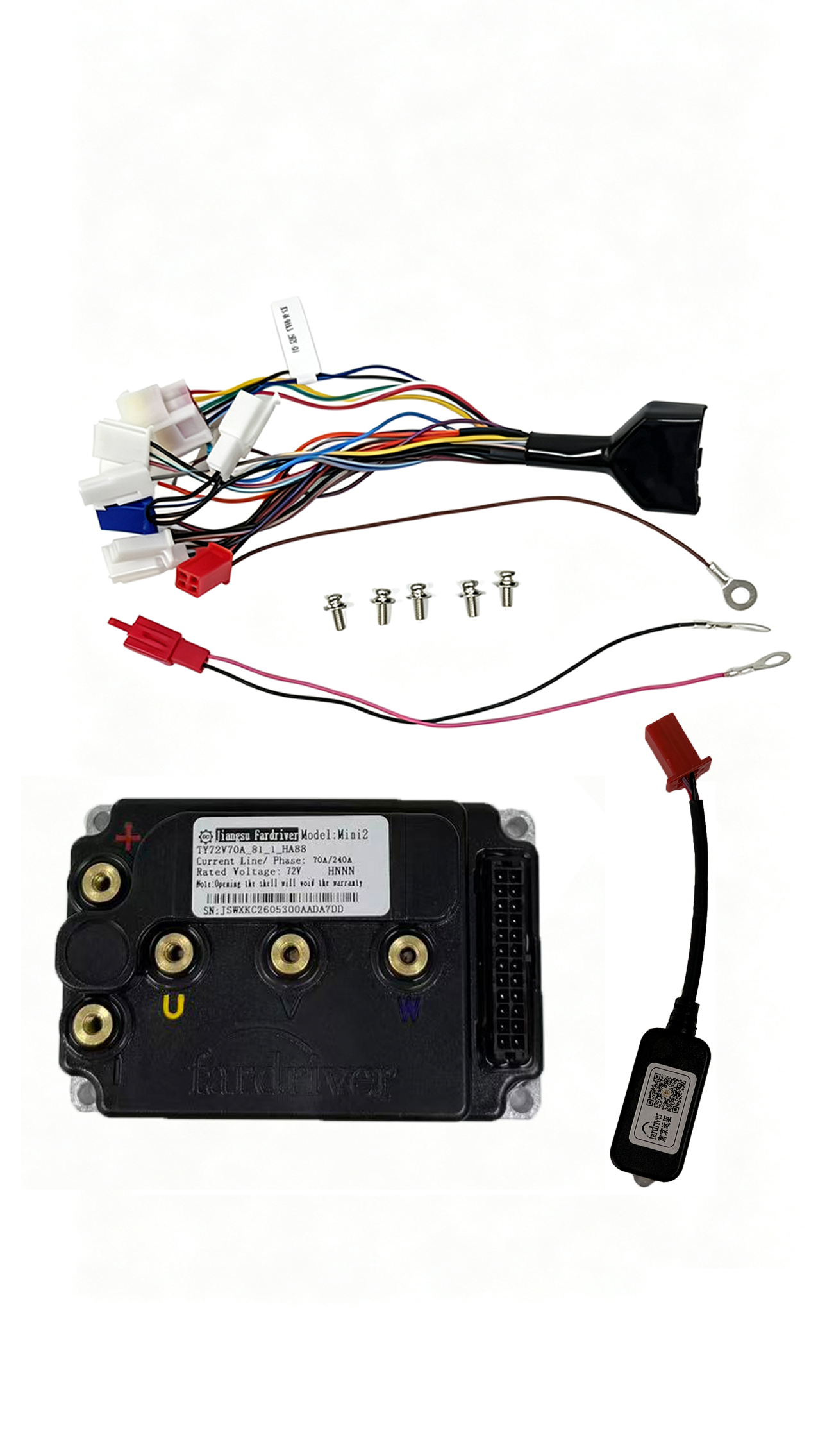 FarDriver Mini12 72240 70A Electric Bike & Scooter Controller Small Size E-bike Controller with Bluetooth