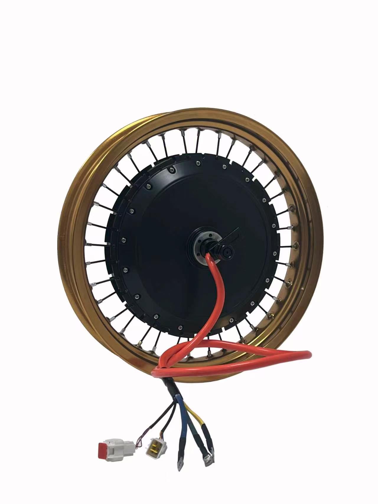 17*3.0 Different  Color Motorcycle Rim With Rear 150-155mm Dropout QS 273 8000W Motorwheel with Single Freewheel