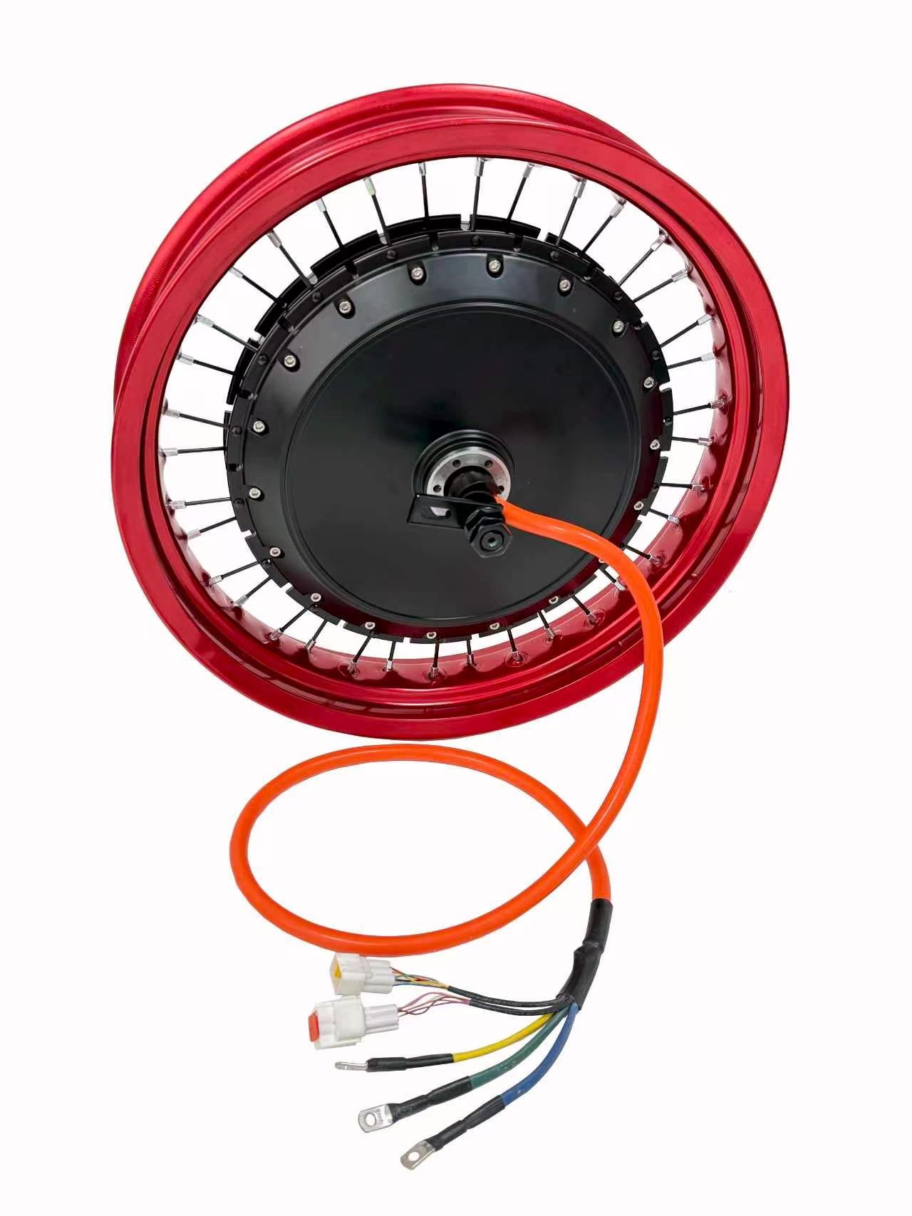 17*3.0 Different  Color Motorcycle Rim With Rear 150-155mm Dropout QS 273 8000W Motorwheel with Single Freewheel