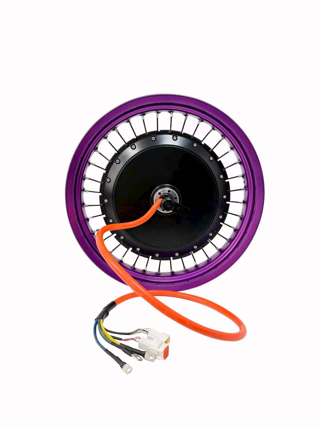 17*3.0 Different  Color Motorcycle Rim With Rear 150-155mm Dropout QS 273 8000W Motorwheel with Single Freewheel