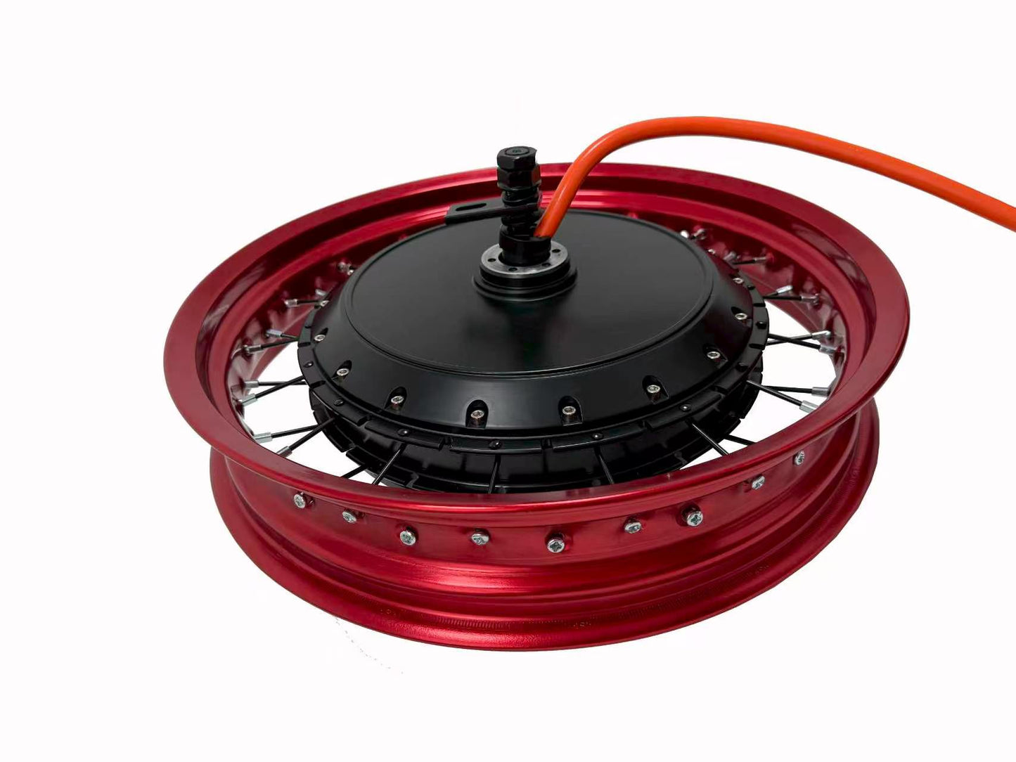 17*3.0 Different  Color Motorcycle Rim With Rear 150-155mm Dropout QS 273 8000W Motorwheel with Single Freewheel