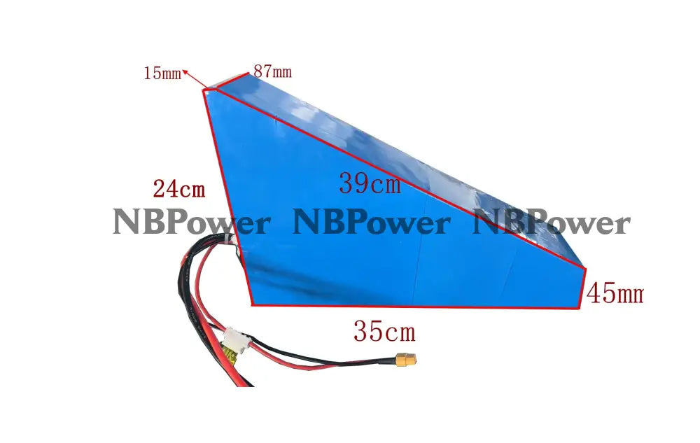 72V 20Ah triangle battery with 80A BMS and 84V 5A charger for 2000W-3000W motor and motorwheel kit Battery