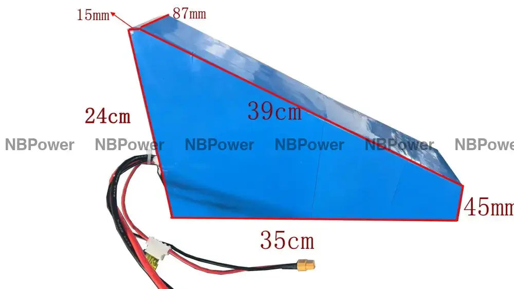 72V 20Ah triangle battery with 80A BMS and 84V 5A charger for 2000W-3000W motor and motorwheel kit Battery
