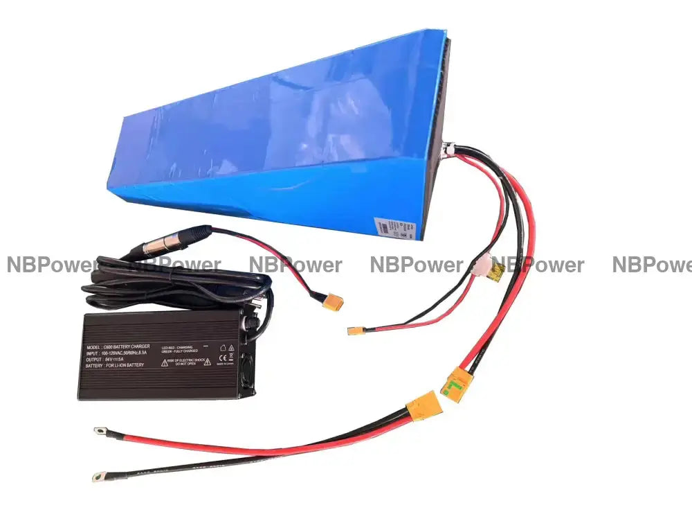 72V 20Ah triangle battery with 80A BMS and 84V 5A charger for 2000W-3000W motor and motorwheel kit Battery