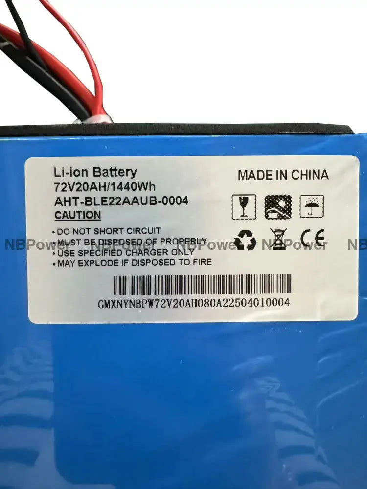 72V 20Ah triangle battery with 80A BMS and 84V 5A charger for 2000W-3000W motor and motorwheel kit Battery