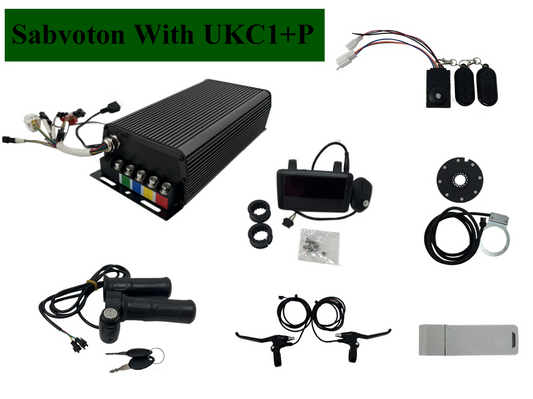 Sabvoton SVMC7260/SVMC7280/SVMC72100/SVMC72150/C72200 Programebla Sinusa Ondo-Regilo Bluetooth-adaptilo kun TFT UKC1 Kolora Ekrano DC Elektra Motorciklo 3000W-8000W, Elektra Motorciklo Konektebla kaj Ludebla