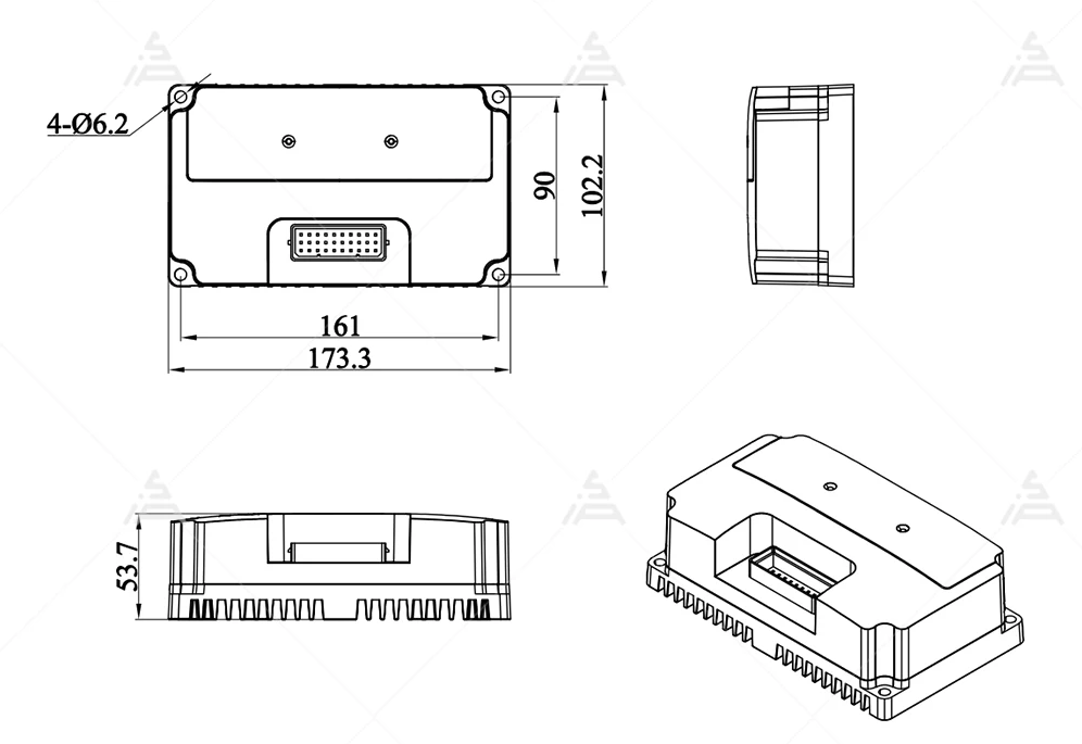 Fardriver ND72300 48V-72V 100A 2-3KW 80KMH BLDC Sine Wave Hall Motor Controller Motherboard