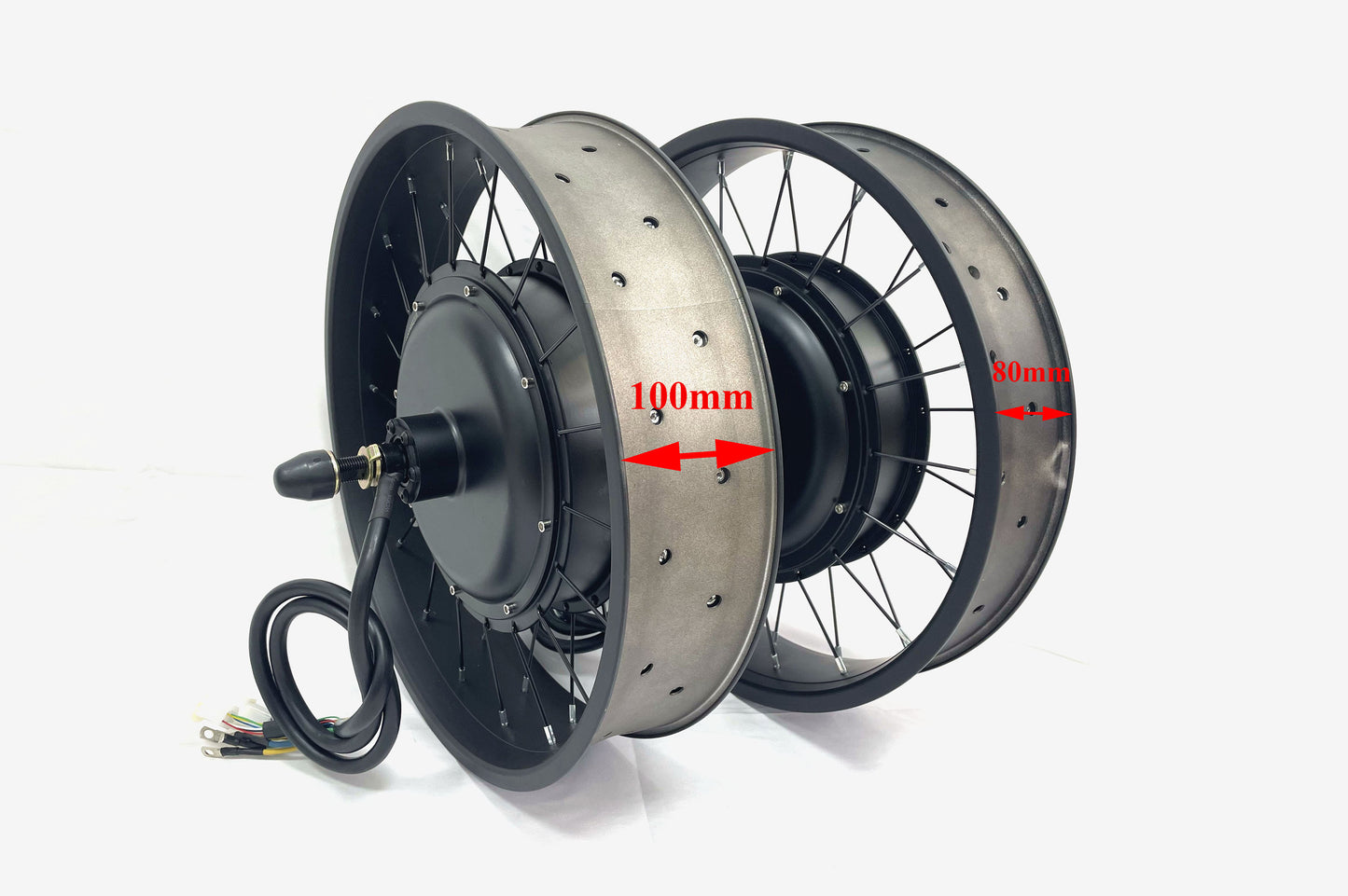 20/24/26*4.0 Fat Rim With 170-175mm /190mm Dropout 48-72V  2000W Motor, 2000W Motorwheel with feeewheel