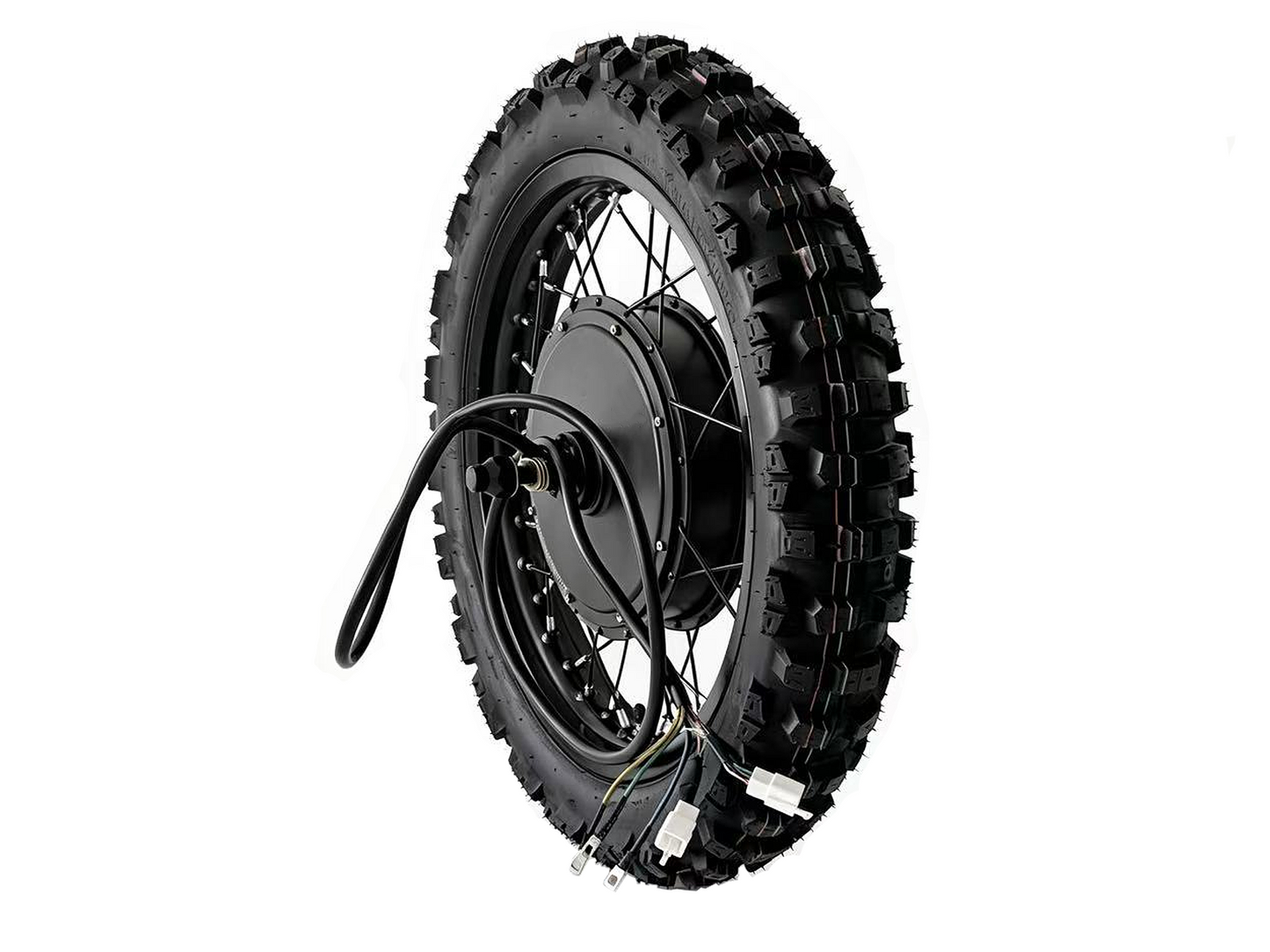 16*1.85 Motorcycle Rim 3000W Front Hub Motor, 135mm Dropout Dual Disc Brake Wheel with 16*1.85 Off-Road Tire