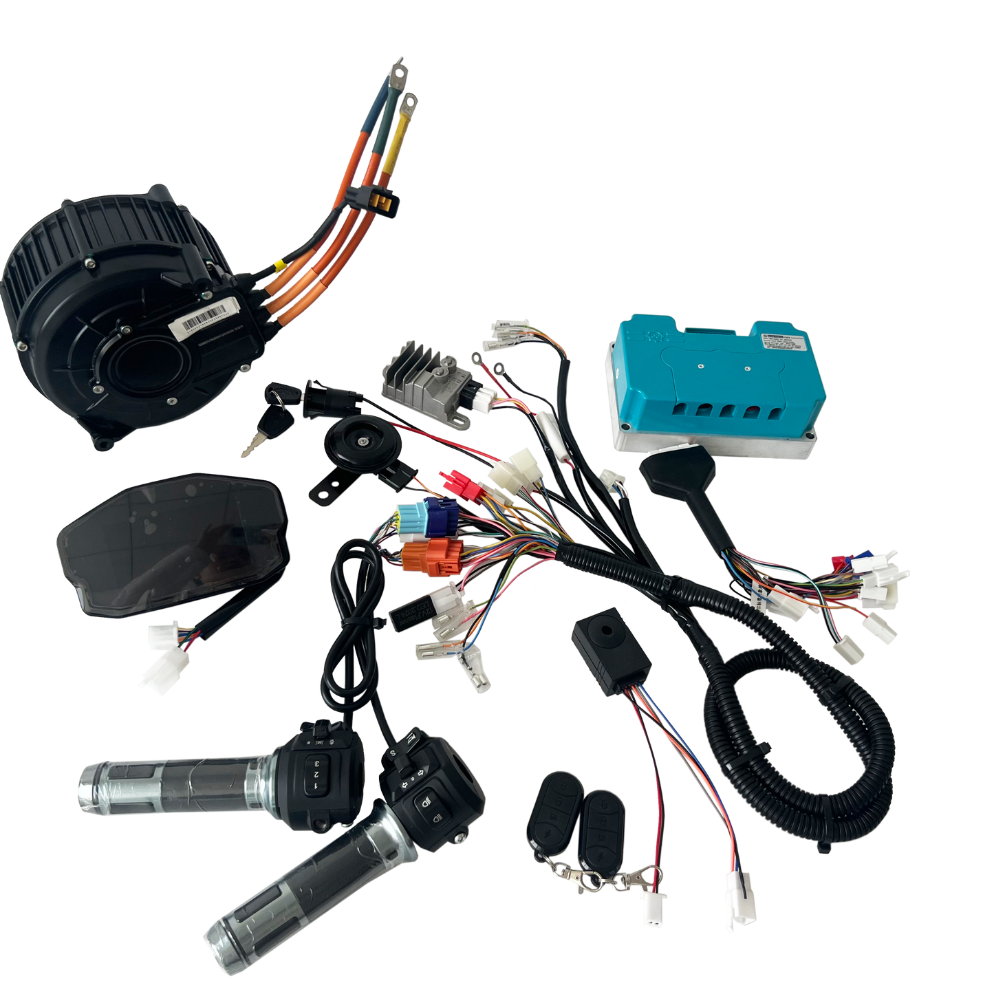 QSMOTOR QS165 V2 5000W 72V 35H Hall Version/encoder  Mid Drive Motor Kits with ND72680 Controller  ，DKD display or NBTFT-5 Color   Display and Foot Pedal