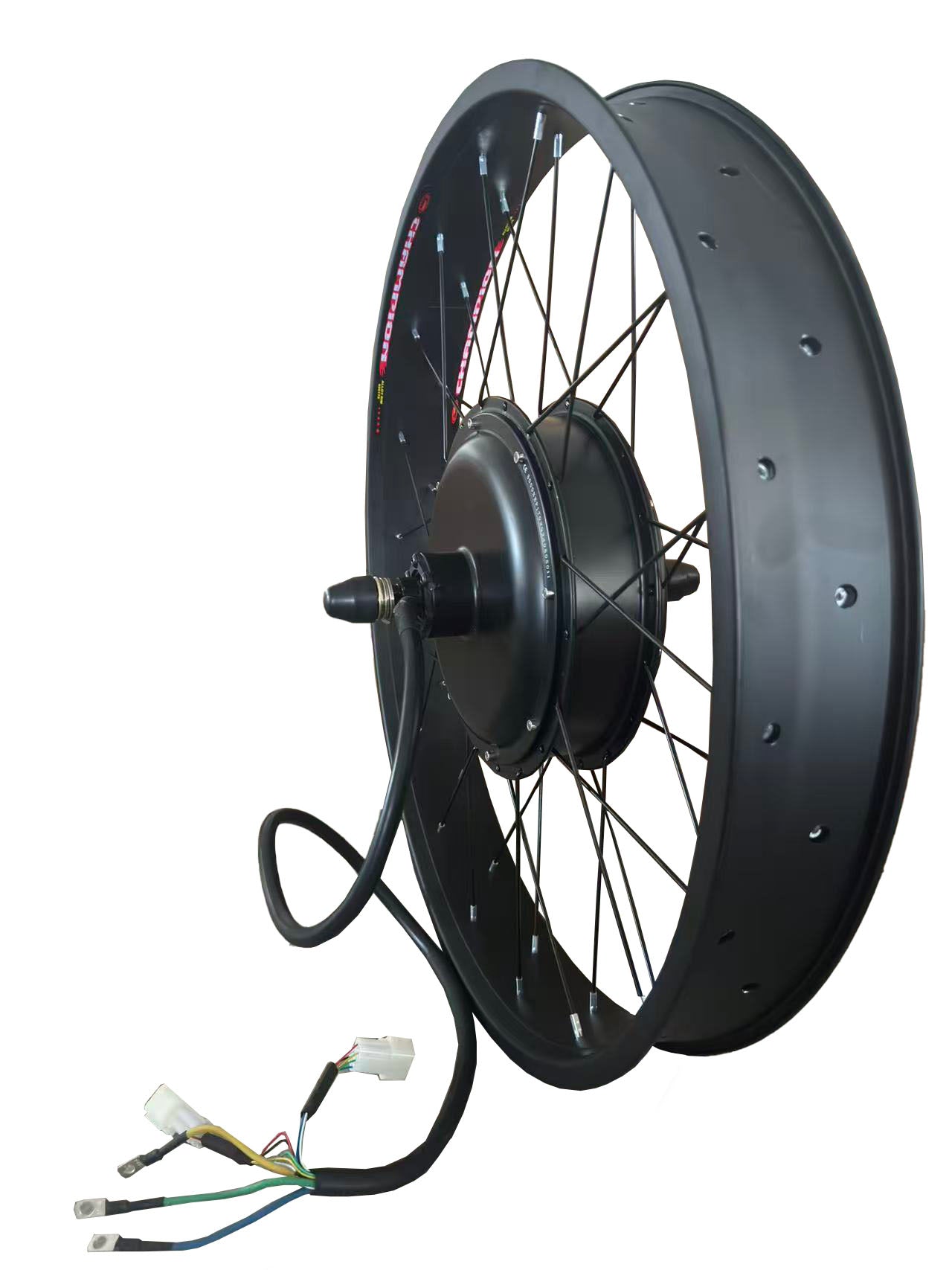 Llanta de 20/24/26*4.0 para neumáticos anchos con puntera trasera de 170-175 mm, motor de 5000 W + controlador Sabvoton de 100 A; pantalla a color UKC1, acelerador de puño con llave y kit de piezas con conectores impermeables