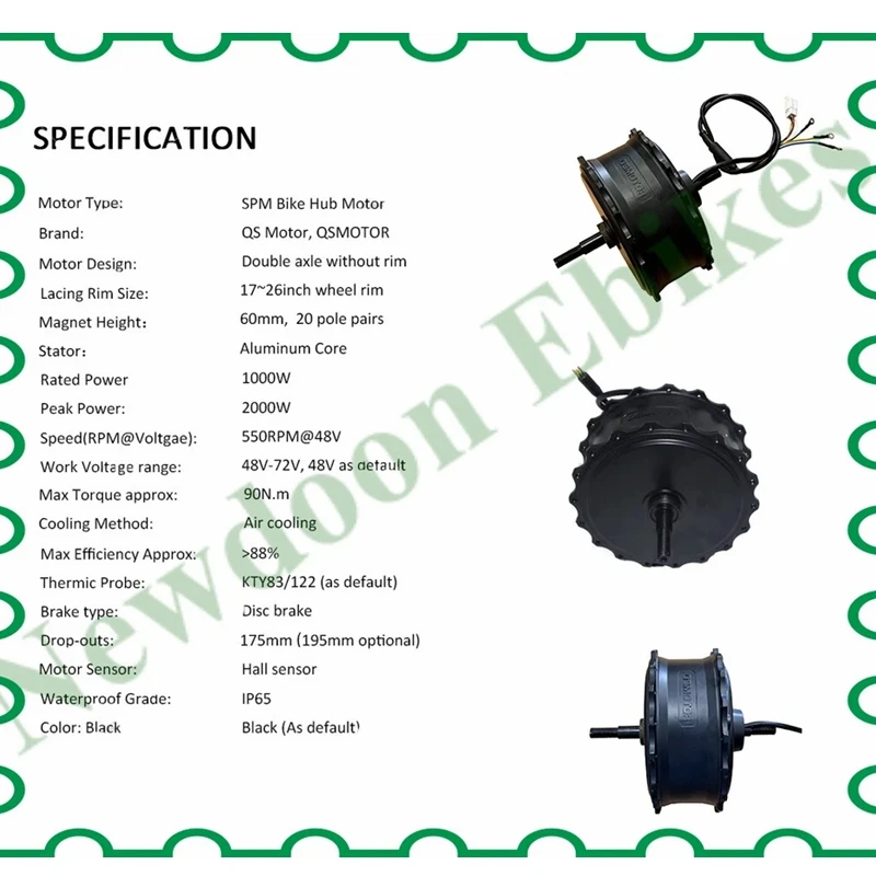 QS 1000W 170mm dropout Rear 48V motorwheel with 7 speed freewheel ,Bicycle  MTX rim 1000W motorwheel with spokes